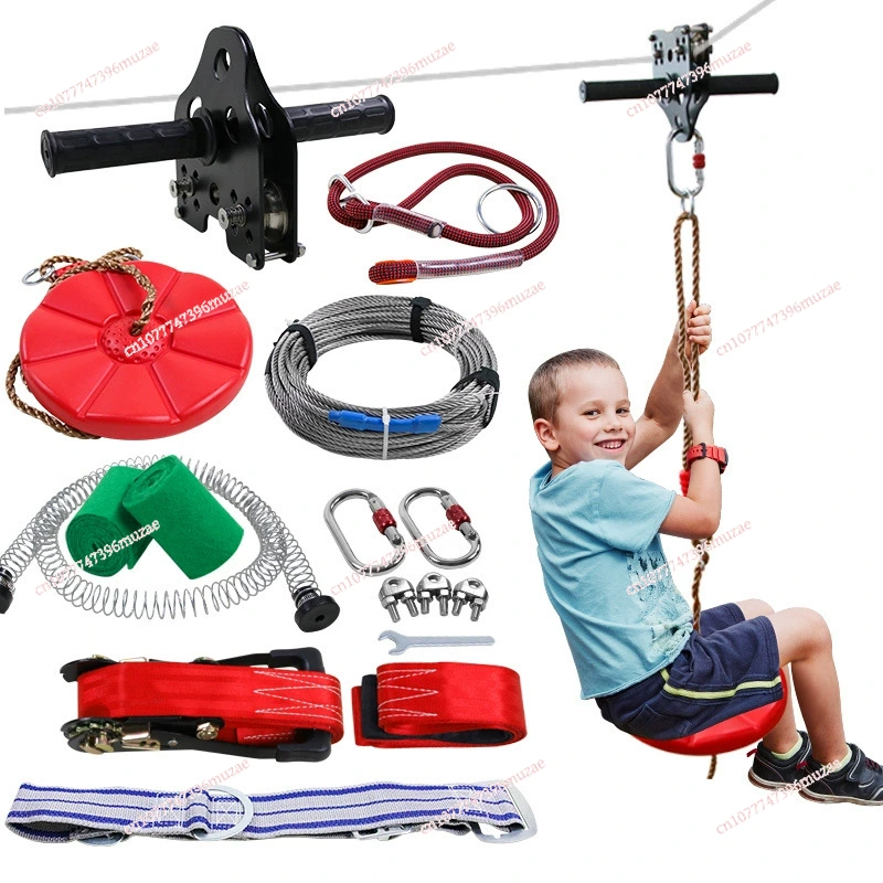 Outdoor Adventure Ziplines & Waterfall - Kit de Zipline pour Enfants avec