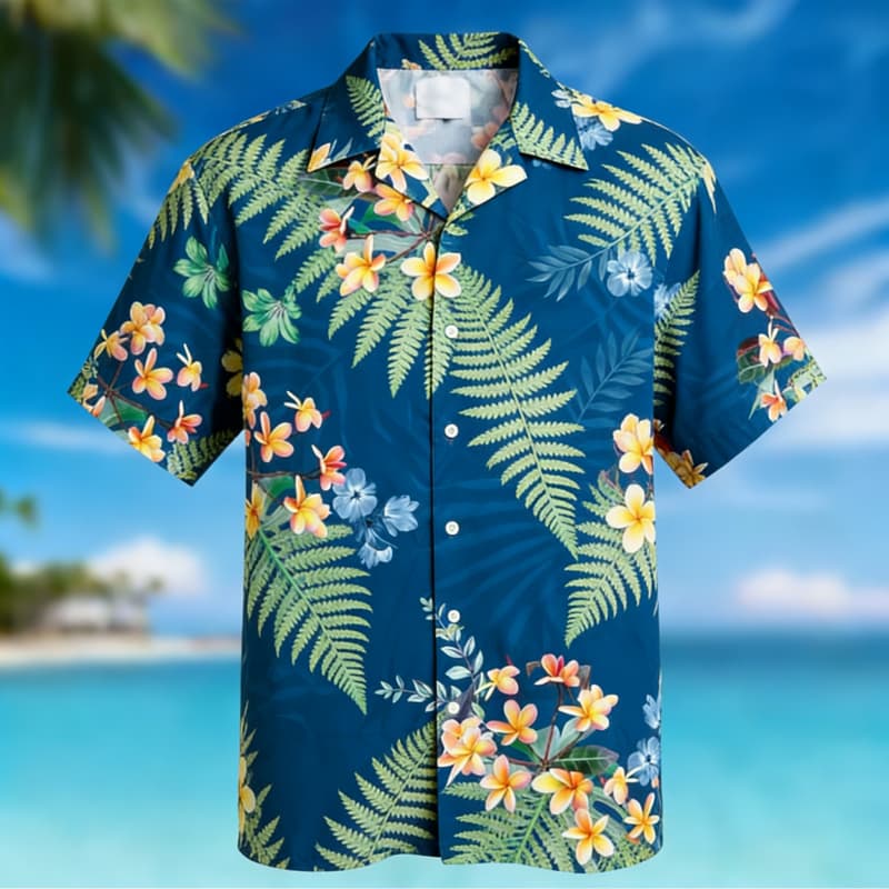 Outdoor Adventure Vacations - Chemise boutonnée à imprimé floral hawaïen