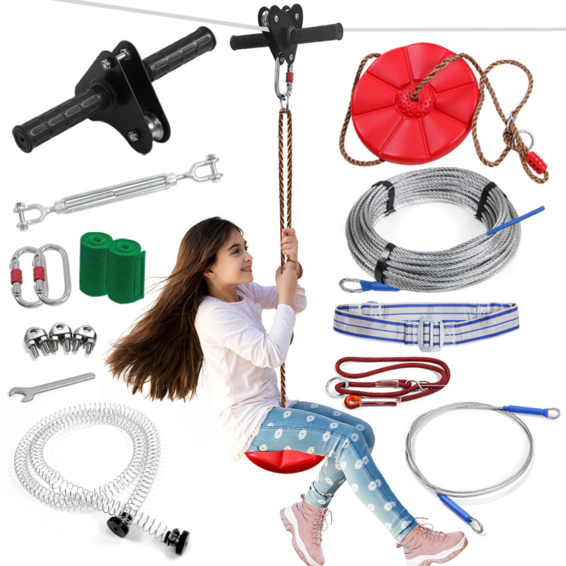 Outdoor Adventure Ziplines & Waterfall - Kit de Zipline pour Enfants avec