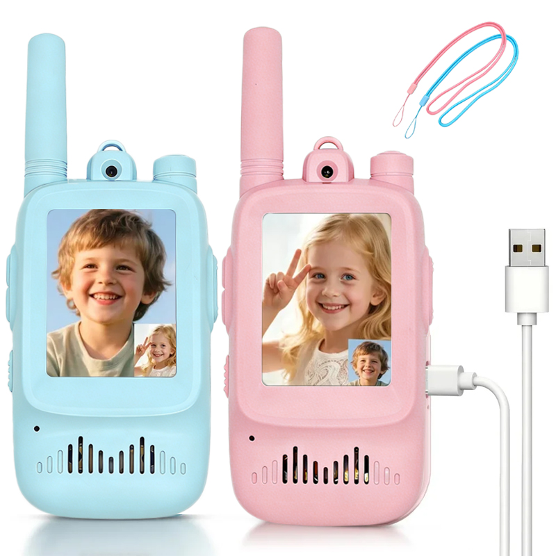 Outdoor Adventure Activities - 2 talkies-walkies vidéo pour enfants, rechargeables,