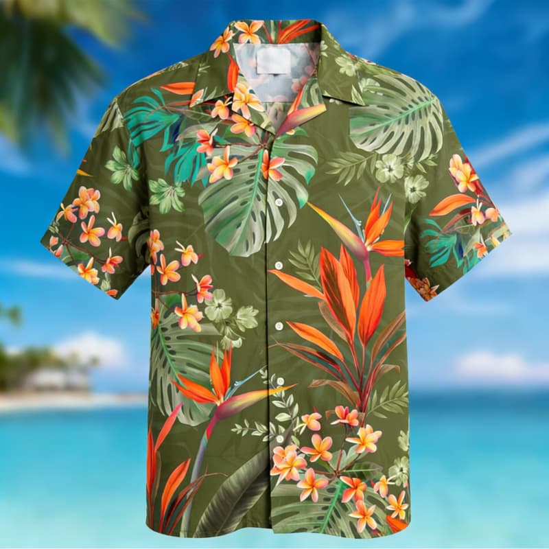 Chemise boutonnée à imprimé fl - Outdoor Adventure Vacations avis et prix