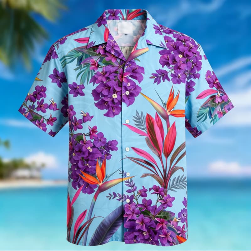 Chemise boutonnée à imprimé fl - Outdoor Adventure Vacations avis et prix